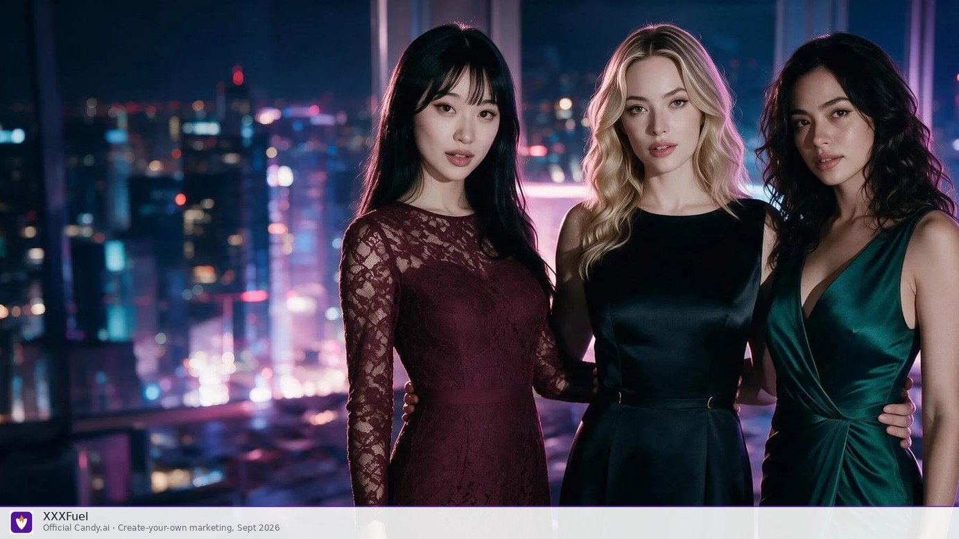 Four Candy.ai AI girlfriends in a create-your-own marketing still