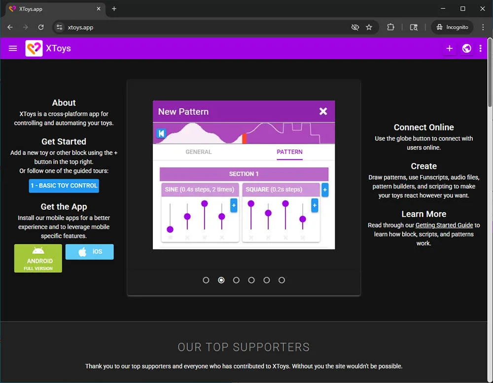 XToys.app homepage